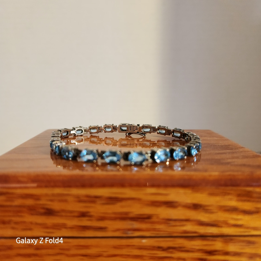 Elegant Blue 925 Gemstone Bracelet